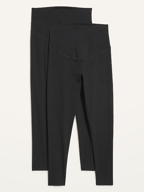 Maternity Full-Panel Leggings 2-Pack - Black Jack