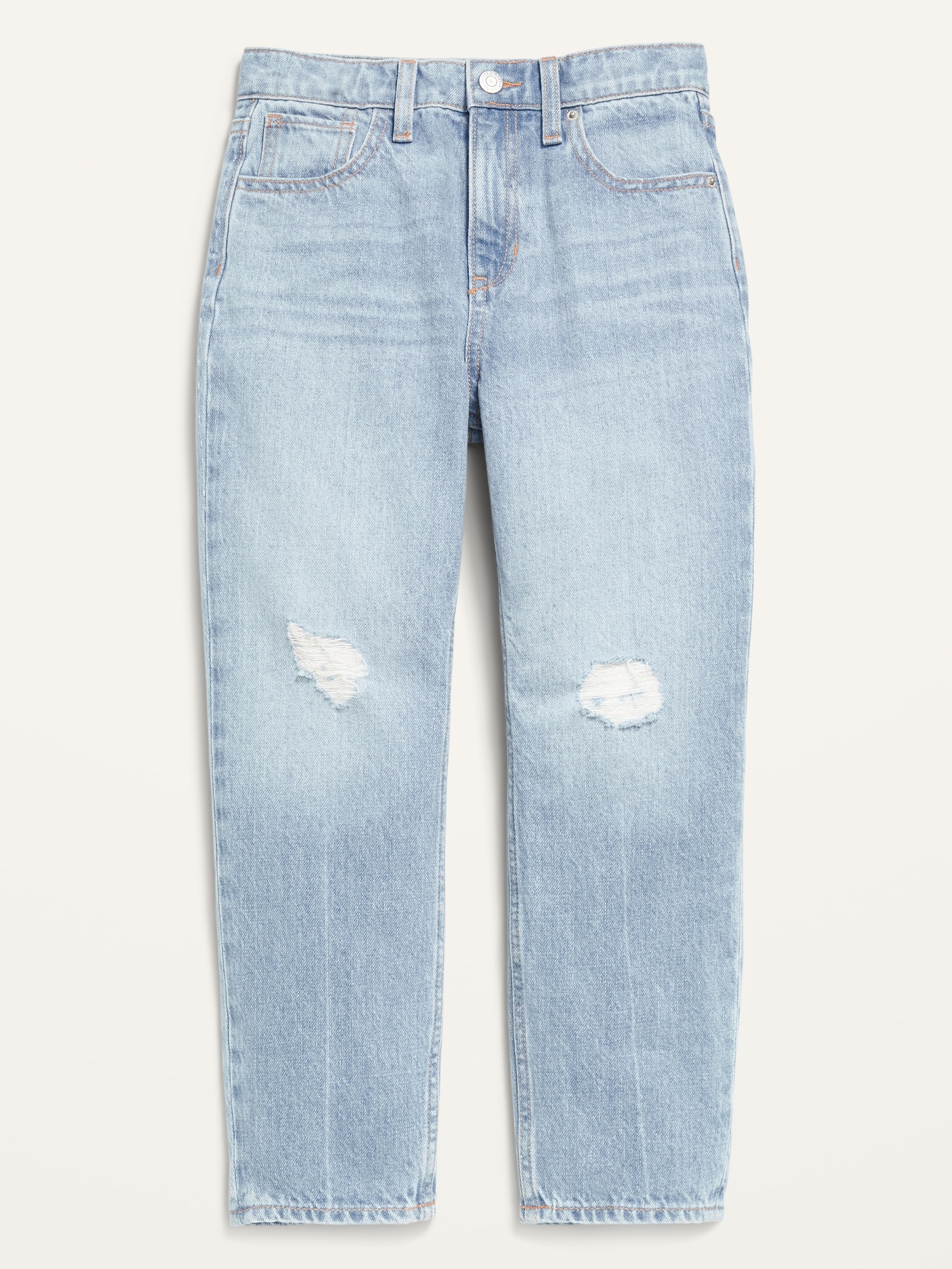 High-Waisted Slouchy Straight Ripped Non-Stretch Jeans for Girls | Old Navy