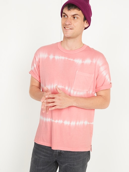 Image number 2 showing, Vintage Oversized Tie-Dye Stripe Gender-Neutral T-Shirt for Adults