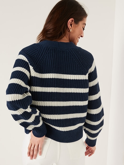 Brushed Striped Shaker-Stitch Cardigan Sweater for Women | Old Navy