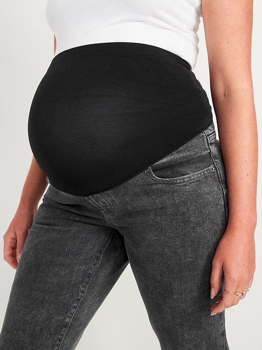Image number 4 showing, Maternity Full Panel O.G. Straight Gray Jean
