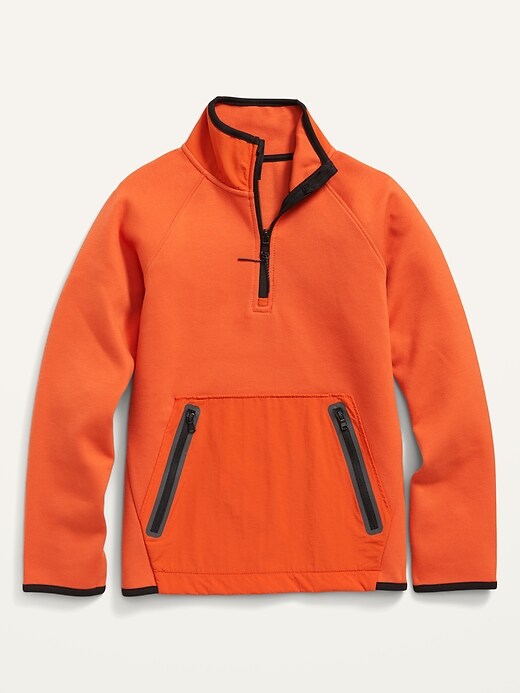 View large product image 2 of 3. Dynamic Fleece Raglan Quarter-Zip Sweatshirt for Boys