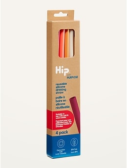 Hip® Reusable Silicone Drinking Straw and Case