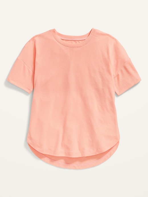 View large product image 1 of 1. UltraLite Rib-Knit Tunic T-Shirt for Girls