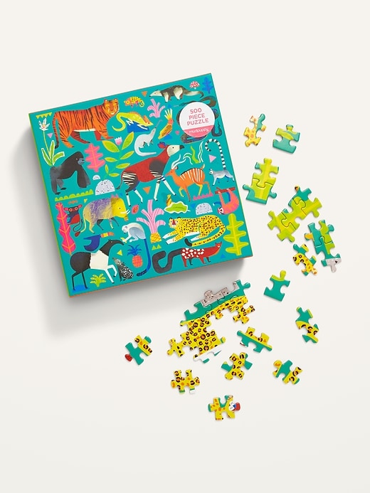 Galison & Mudpuppy Rainforest Animals 500-Piece Puzzle – Colorful Family Jigsaw Puzzle, 20” X 20”, Eco-Friendly