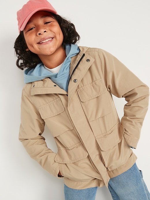 Old Navy Hooded Utility Jacket For Boys. 1