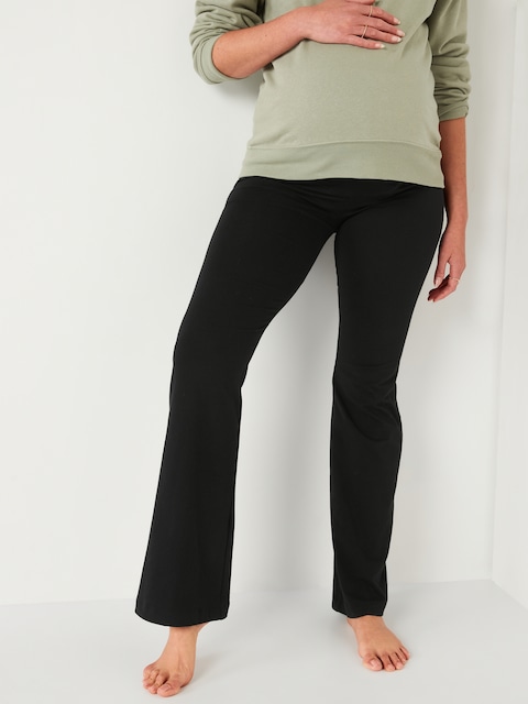 Maternity Full Panel Flare Leggings - Black Jack