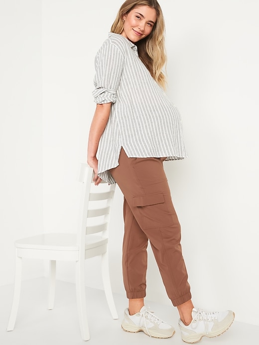Image number 3 showing, Maternity Rollover-Waist StretchTech Cargo Pants