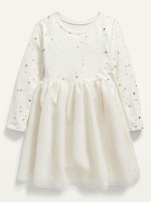 View large product image 1 of 2. Fitted Long-Sleeve Tutu Dress for Toddler Girls