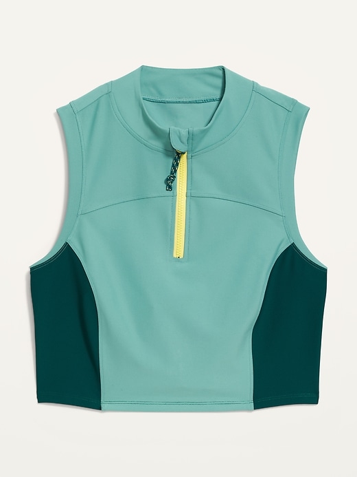 Image number 4 showing, PowerSoft Half Zip Sleeveless Cropped Top