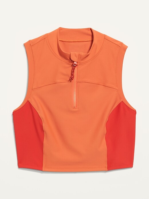 Image number 4 showing, PowerSoft Half Zip Sleeveless Cropped Top