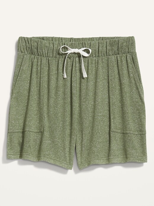 Image number 4 showing, High-Waisted Plush-Knit Pajama Shorts -- 3.5-inch inseam