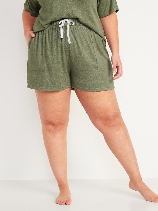 Image number 7 showing, High-Waisted Plush-Knit Pajama Shorts -- 3.5-inch inseam