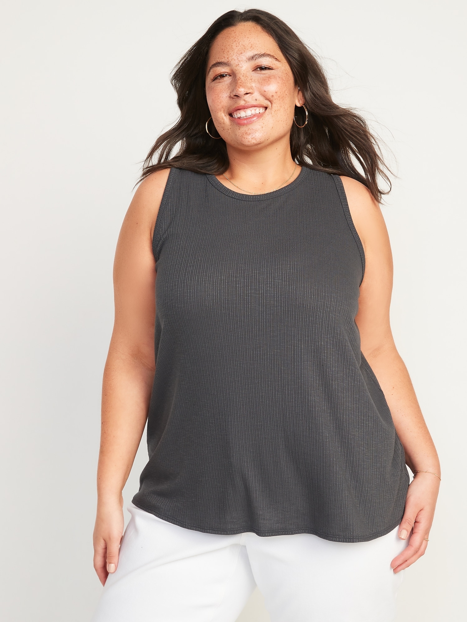 Luxe Rib-Knit Swing Tank Top for Women | Old Navy