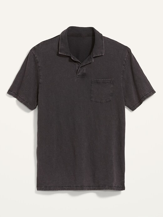 Image number 4 showing, Vintage Garment-Dyed Slub-Knit Polo Shirt for Men