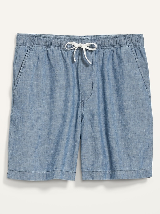 Image number 4 showing, Relaxed Cotton Chambray Jogger Shorts -- 7-inch inseam