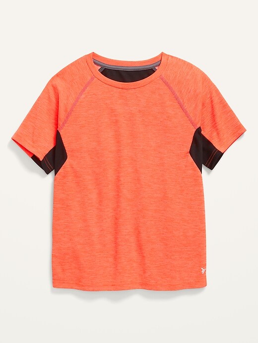 View large product image 1 of 1. Go-Dry Color-Blocked Mesh Performance T-Shirt For Boys