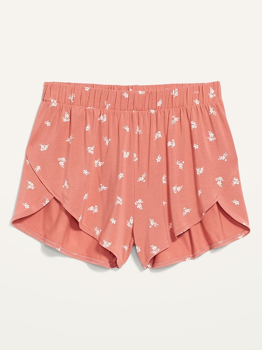 Image number 4 showing, High-Waisted Sunday Sleep Ultra-Soft Dolphin-Hem Pajama Shorts for Women -- 3-inch inseam