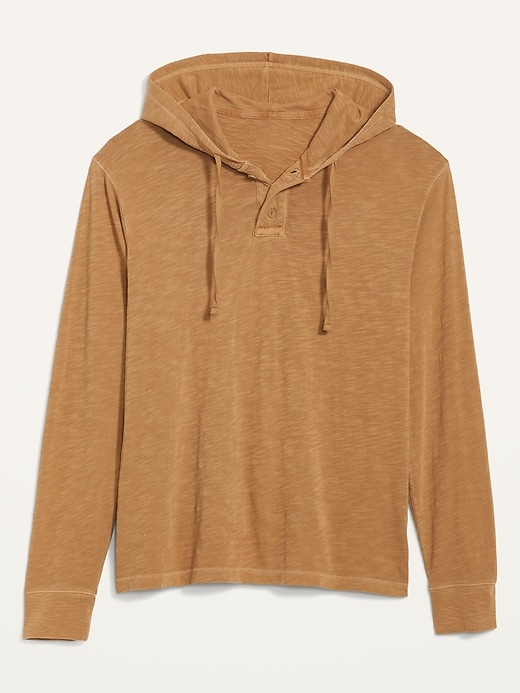 View large product image 1 of 1. Garment-Dyed Workwear Henley Hoodie
