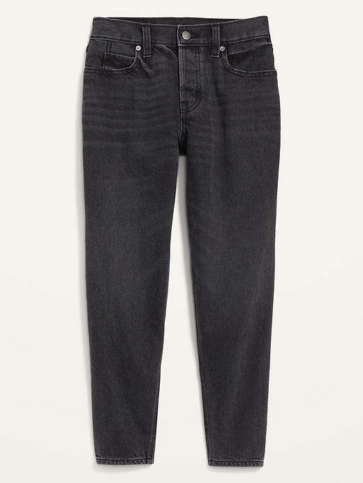 Image number 4 showing, Mid-Rise Button-Fly Slouchy Taper Cropped Non-Stretch Jeans for Women