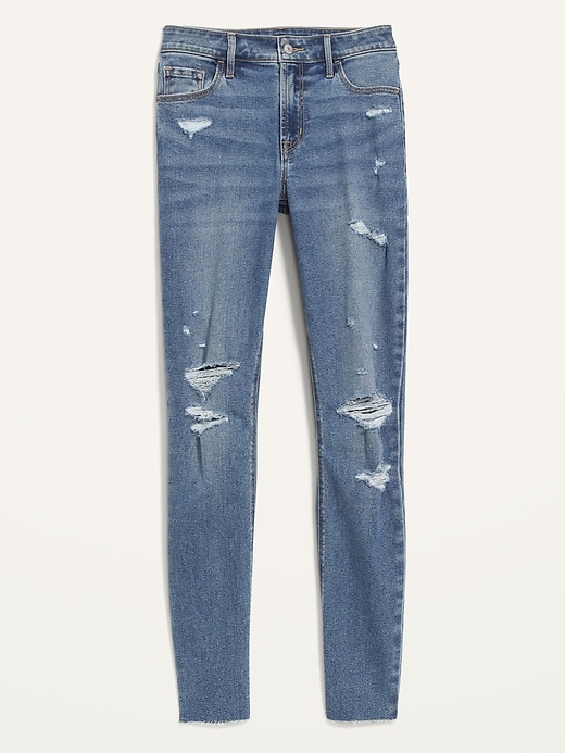 Image number 4 showing, Mid-Rise Rockstar Super Skinny Ripped Cut-Off Jeans
