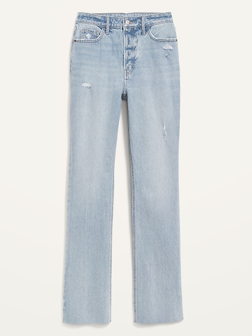 Image number 4 showing, Extra High-Waisted Button-Fly Kicker Boot-Cut Cut-Off Jeans for Women