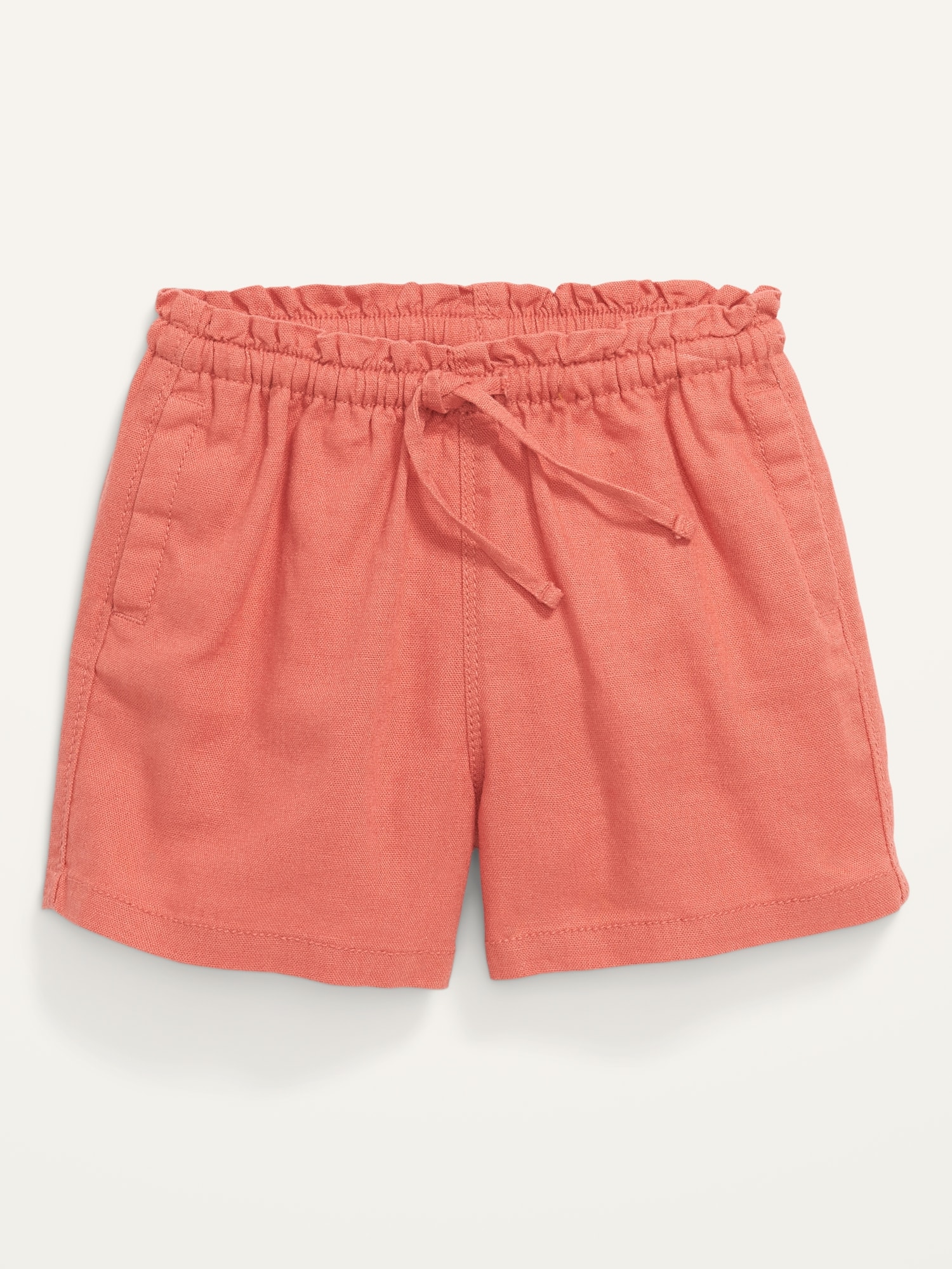 Linen-Blend Pull On Drawstring Shorts