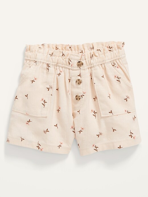 View large product image 1 of 3. Linen-Blend Pull-On Utility Shorts for Baby