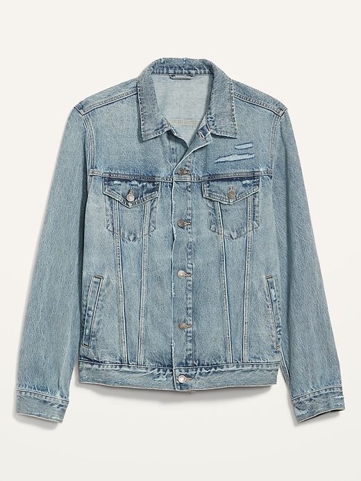View large product image 2 of 2. Distressed Non-Stretch Jean Jacket