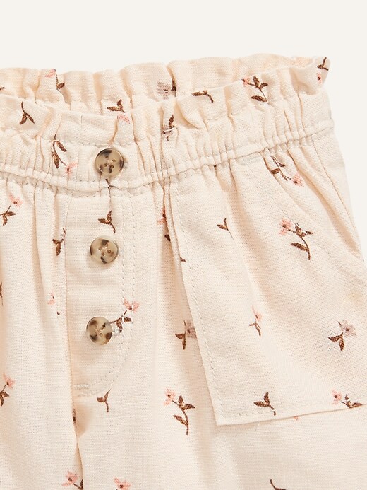 View large product image 2 of 3. Linen-Blend Pull-On Utility Shorts for Baby