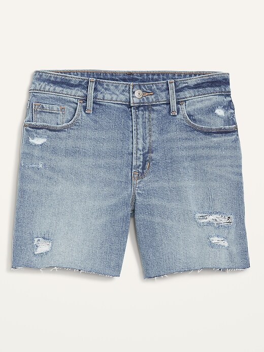 Image number 4 showing, Mid-Rise Cut-Off Jean Shorts for Women -- 5-inch inseam