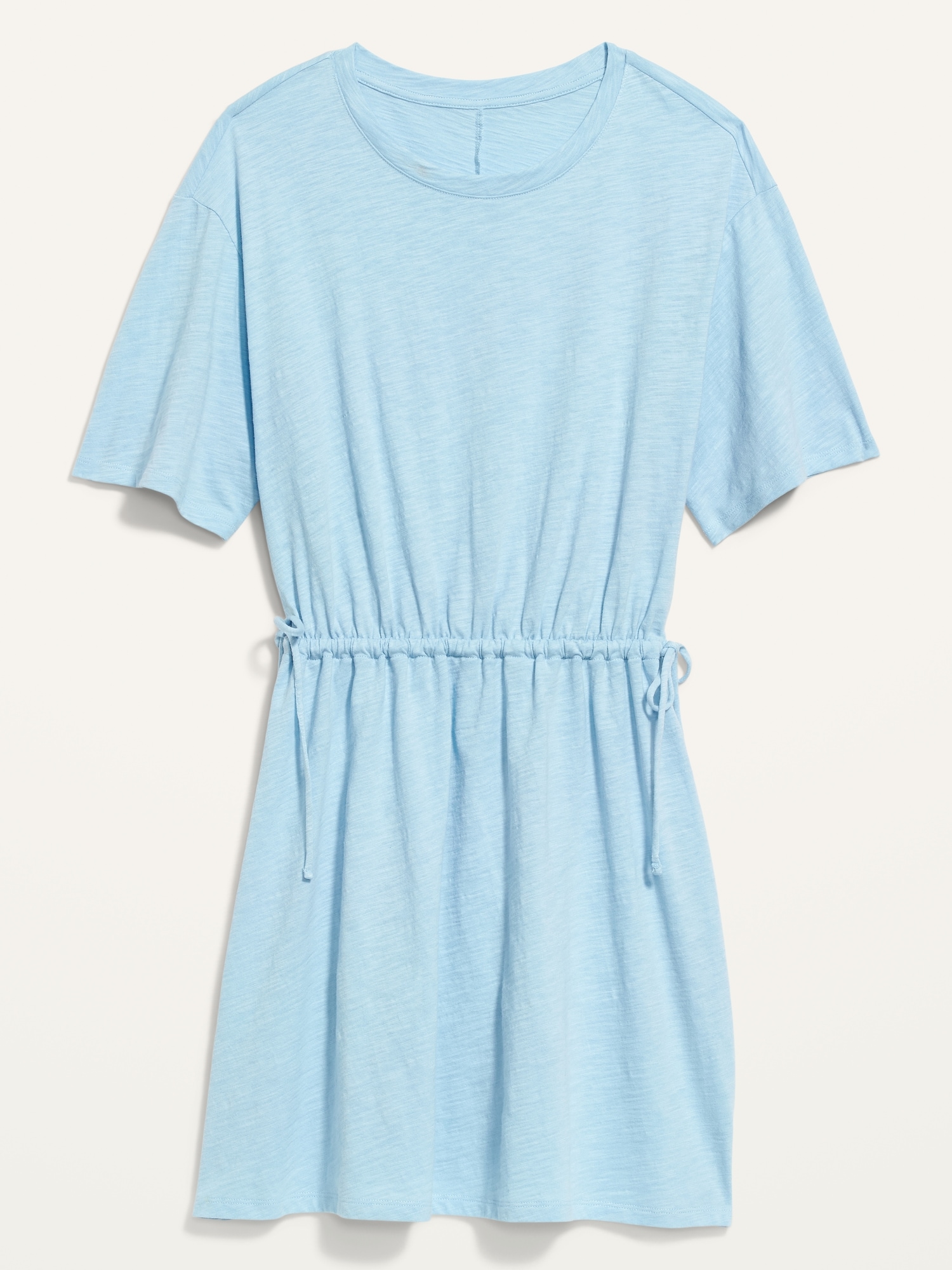 Waist-Defined Short-Sleeve Slub-Knit Mini T-Shirt Dress for Women | Old Navy