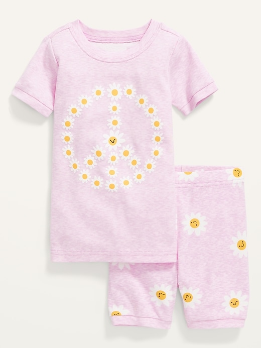 View large product image 1 of 1. Unisex Graphic Pajama Shorts Set for Toddler & Baby