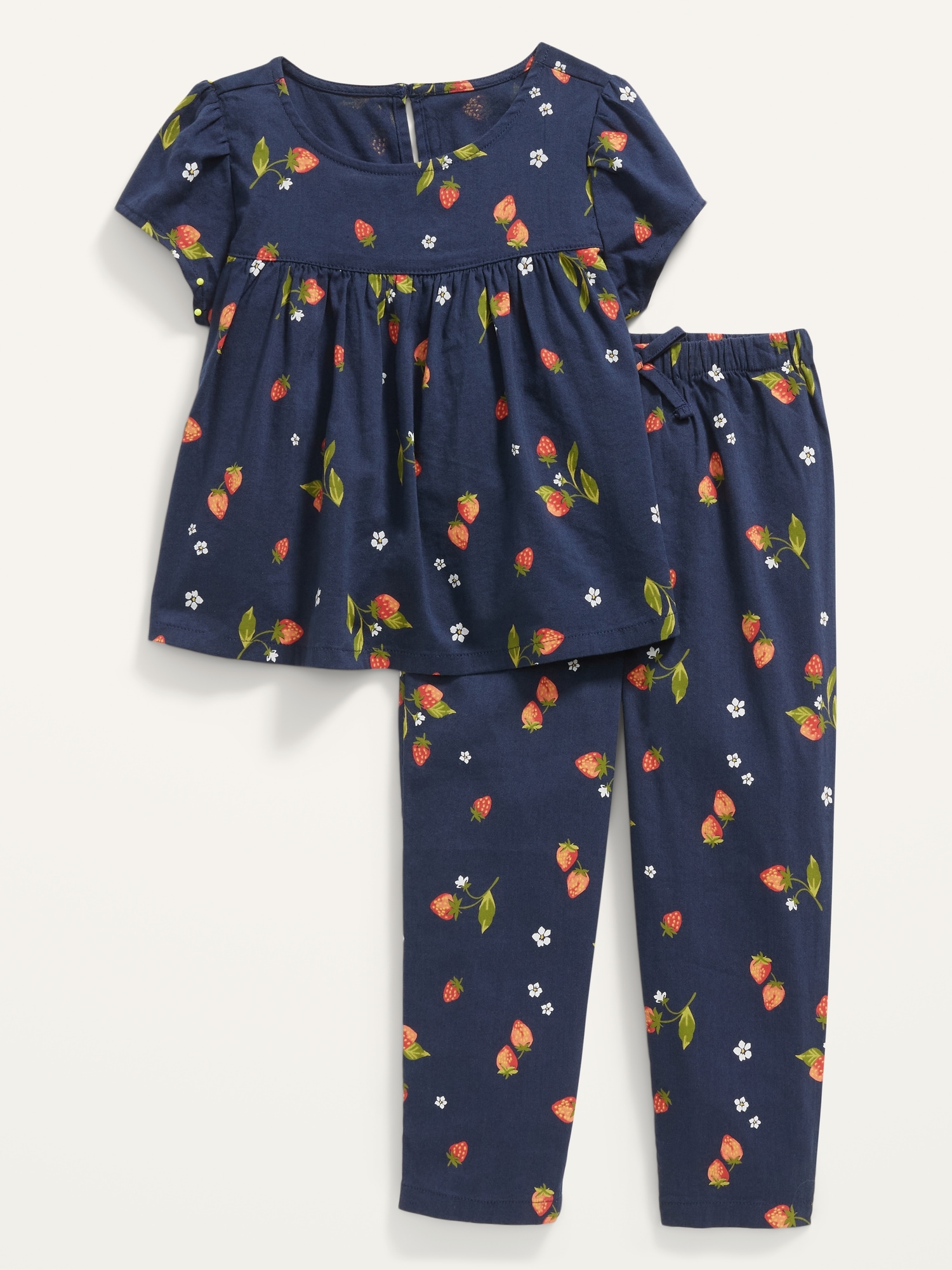 SoftWoven Strawberry Print Top & Pants Set for Toddler Girls Old Navy