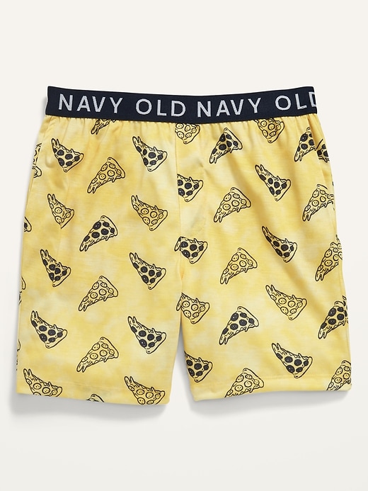 View large product image 1 of 1. Exposed-Elastic Printed Pajama Shorts for Boys