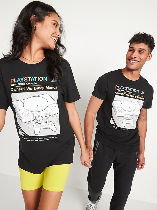 Old Navy PlayStation&#174 "Owners' Workshop Manual" Gender-Neutral T-Shirt for Adults. 1