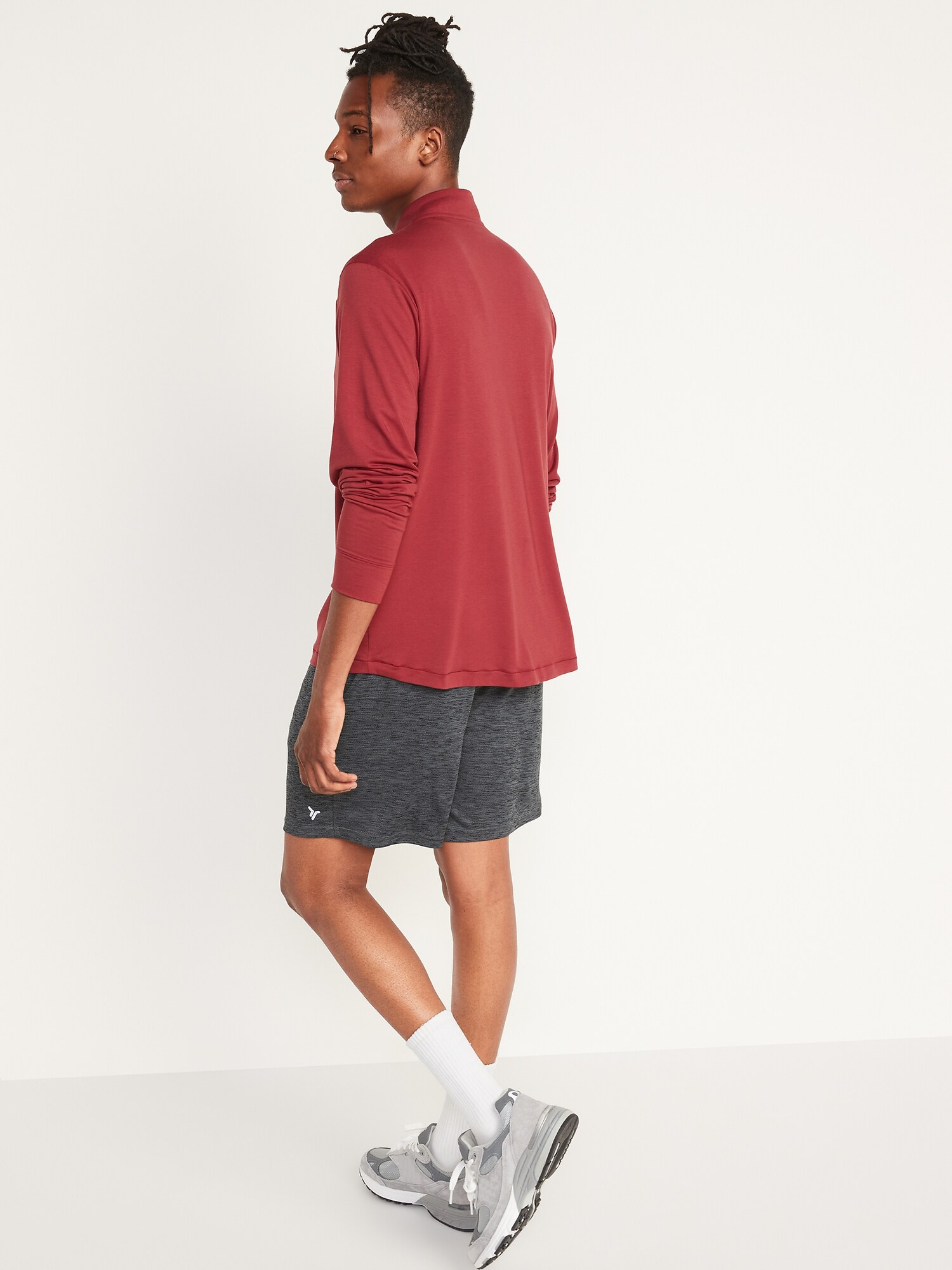Мужские шорты Old Navy Go-Dry Mesh Performance Shorts -- 7-inch inseam, цвет: Меланжевый серый — фото 2