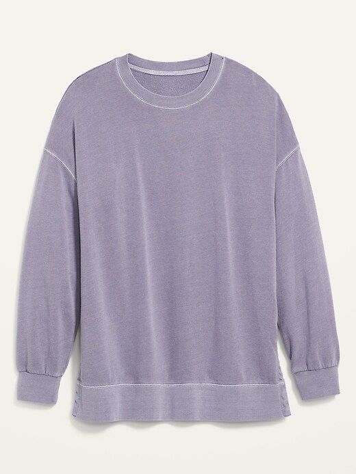 Image number 4 showing, Vintage Long-Sleeve Garment-Dyed French-Terry Tunic Sweatshirt
