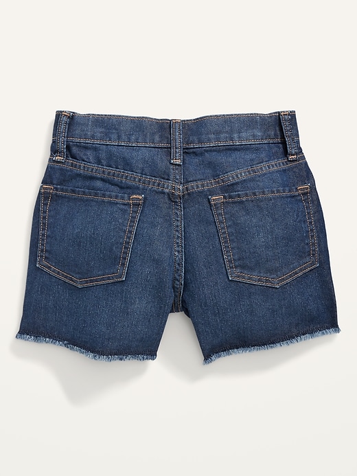 View large product image 2 of 2. High-Waisted Frayed-Hem Jean Shorts for Girls