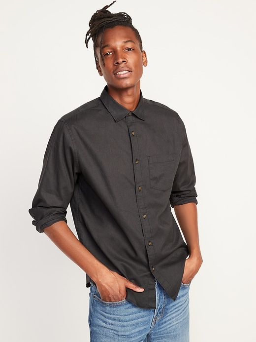 Old Navy - Regular-Fit Everyday Non-Stretch Linen-Blend Shirt for