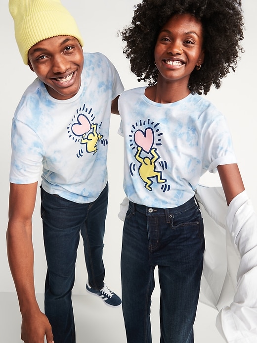 View large product image 1 of 2. Keith Haring&#153 Tie-Dye Gender-Neutral Graphic T-Shirt for Adults