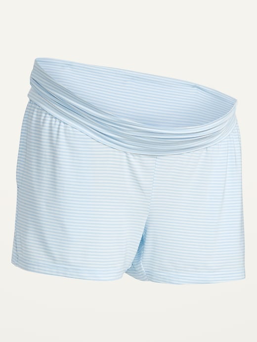 Maternity Sunday Sleep Rollover-Waist Pajama Shorts -- 3.5-inch