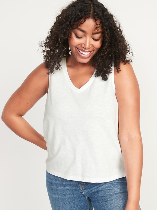 womens navy sleeveless top