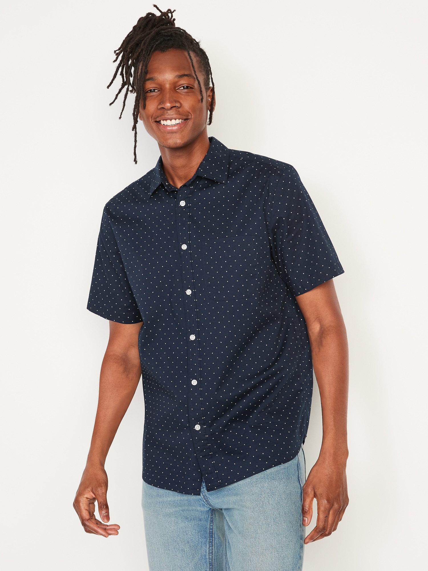 Everyday Built-In Flex Printed Short-Sleeve Shirt for Men | Old Navy