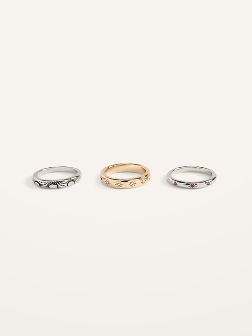 View large product image 1 of 2. Mixed Metal Rings 3-Pack for Women