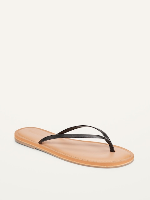 Faux-Leather Capri Sandals - Blackjack