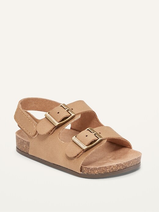 View large product image 1 of 4. Faux-Suede Double-Buckle Sandals for Baby