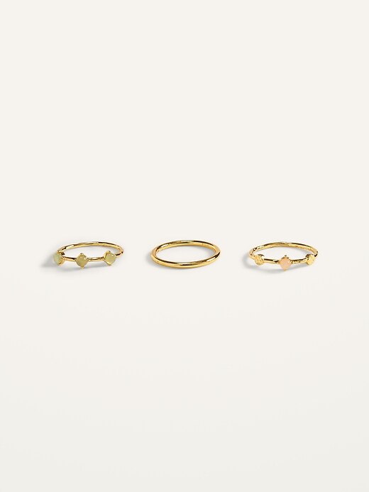 Old Navy Gold-Toned Metal Ring 3-Pack for Women. 1