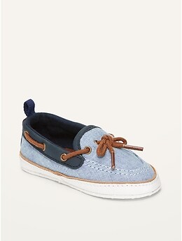 Chambray Boat Shoes for Baby