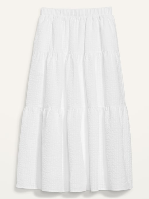 Image number 4 showing, High-Waisted Tiered Seersucker Maxi Skirt for Women
